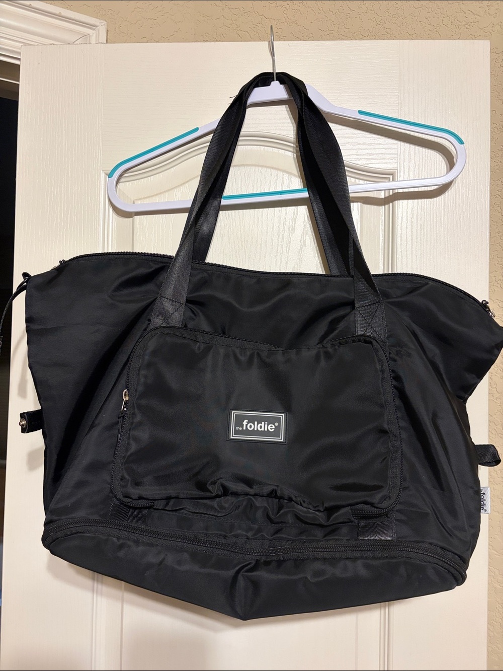 Black Foldable Travel Tote Bag